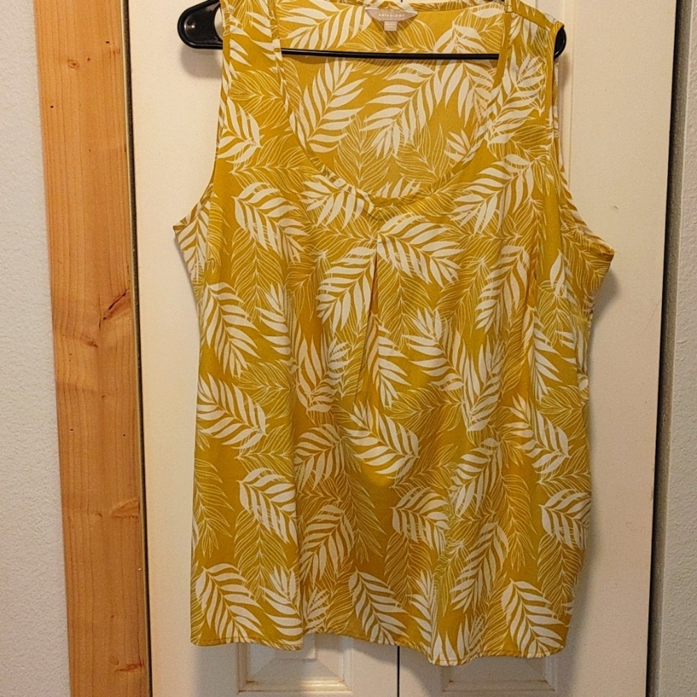 Anthology, Mustard Yellow Blouse, Sz 18